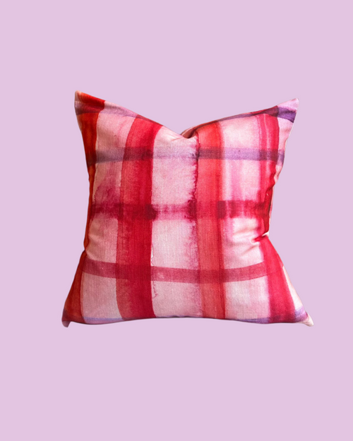 Cherry Tartan Cushion