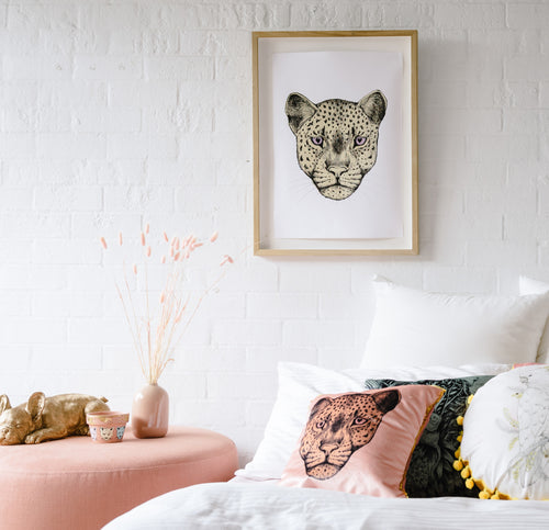 Grumpy Leopard Print A3