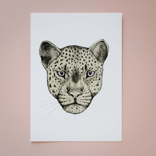 Grumpy Leopard Giclée Print