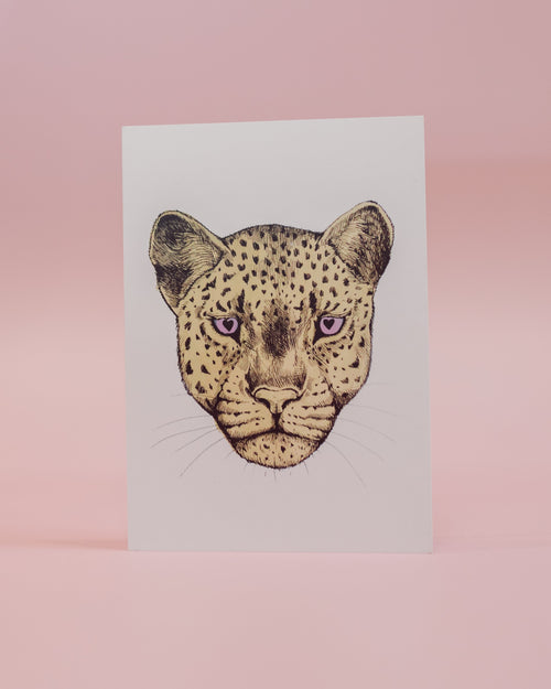 Grumpy Leopard Greeting Card
