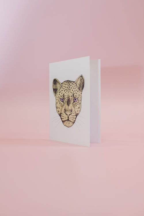 Grumpy Leopard Greeting Card