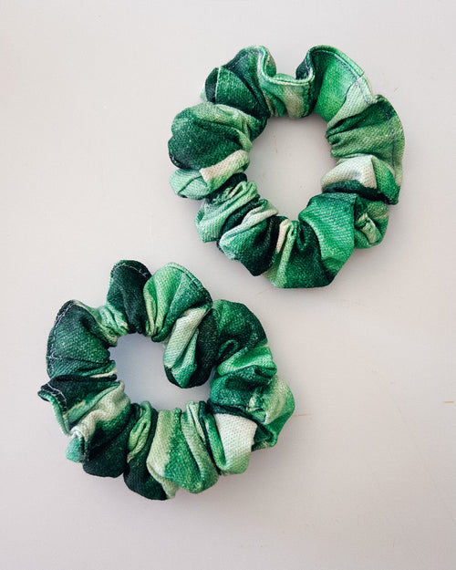 Forest Green Stripe Scrunchie (Standard)