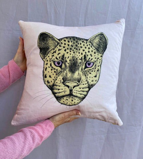 Grumpy Leopard Cushion