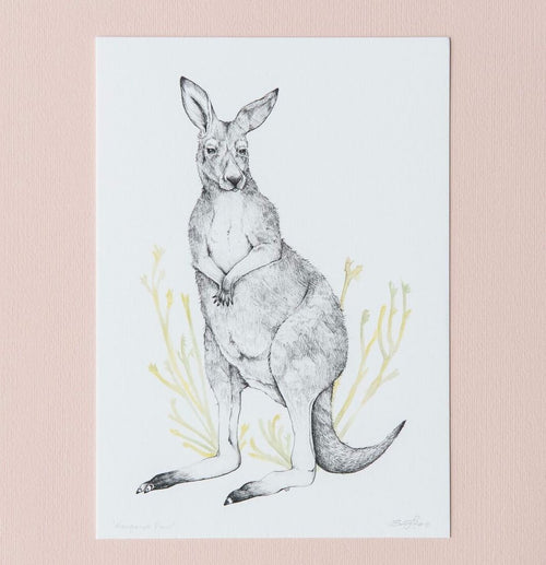 Eastern Grey Kangaroo artwork by Australian artist Emma Morgan